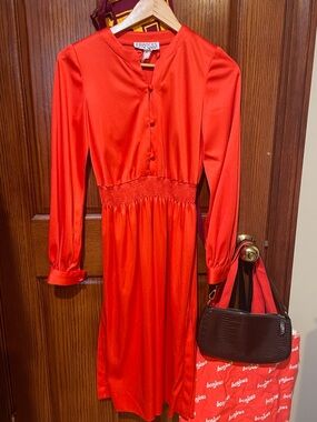 Vintage 70's Orange/Red Dress